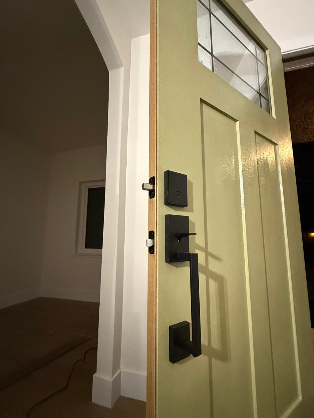 We added new locks, installed finish trim all arou