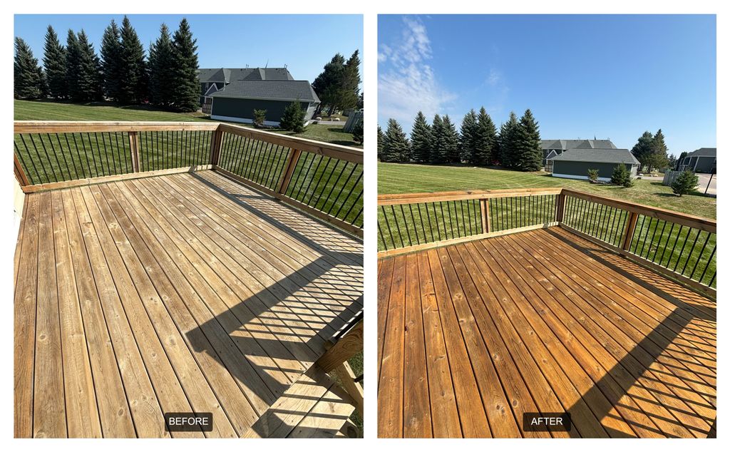 We sealed this deck with a clear oil-based sealer 