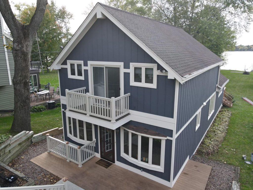 An exterior job completed on a beautiful lakeside 