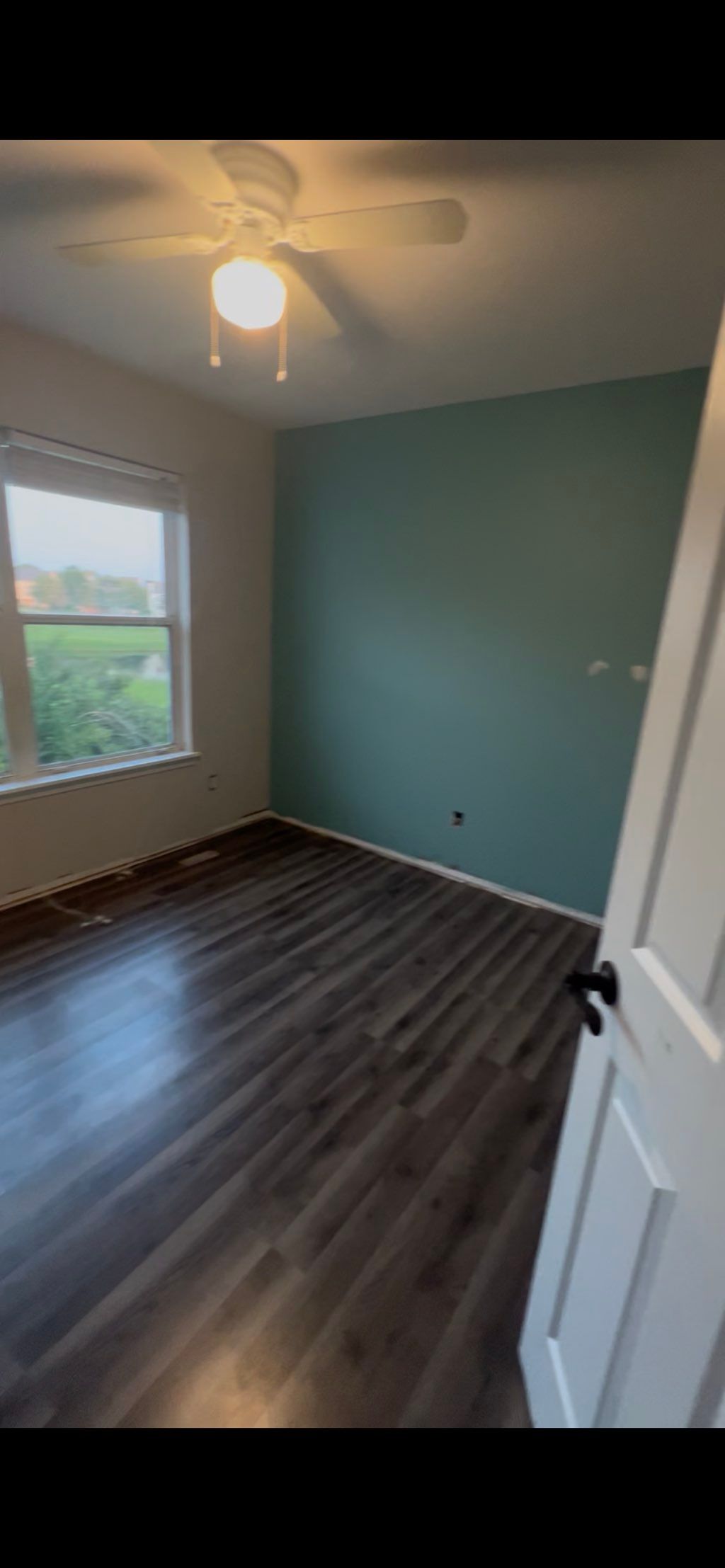 Painting accident wall in bedroom 