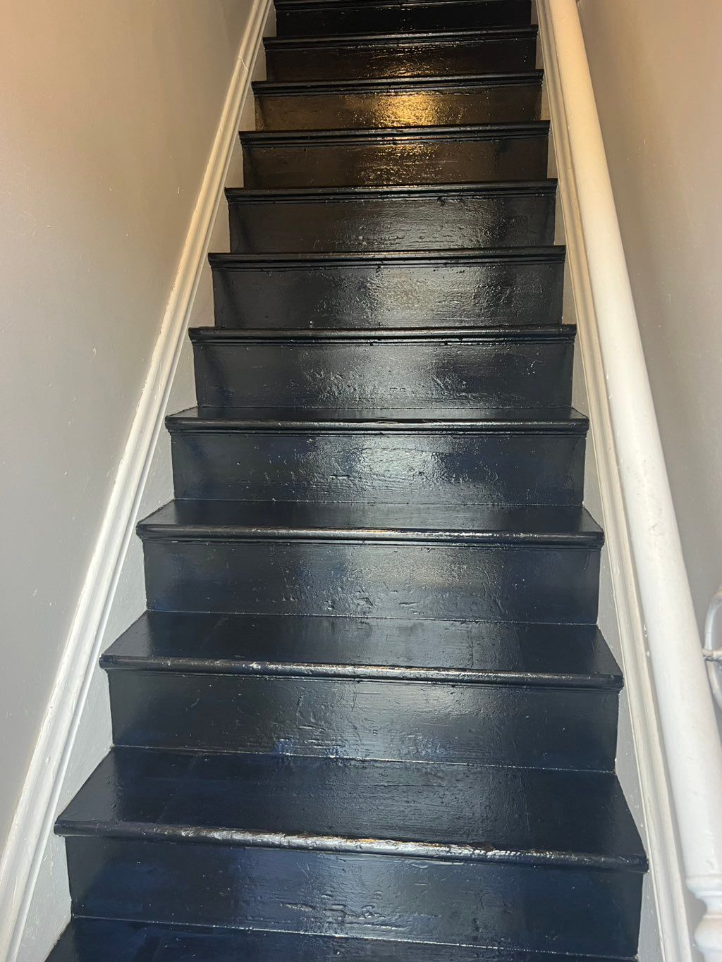 Old stairs painted black for customer 