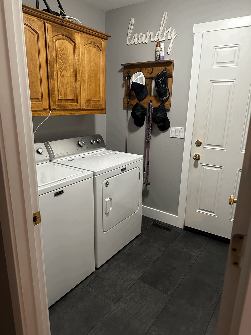 After! New floor, trim and paint. What a differenc