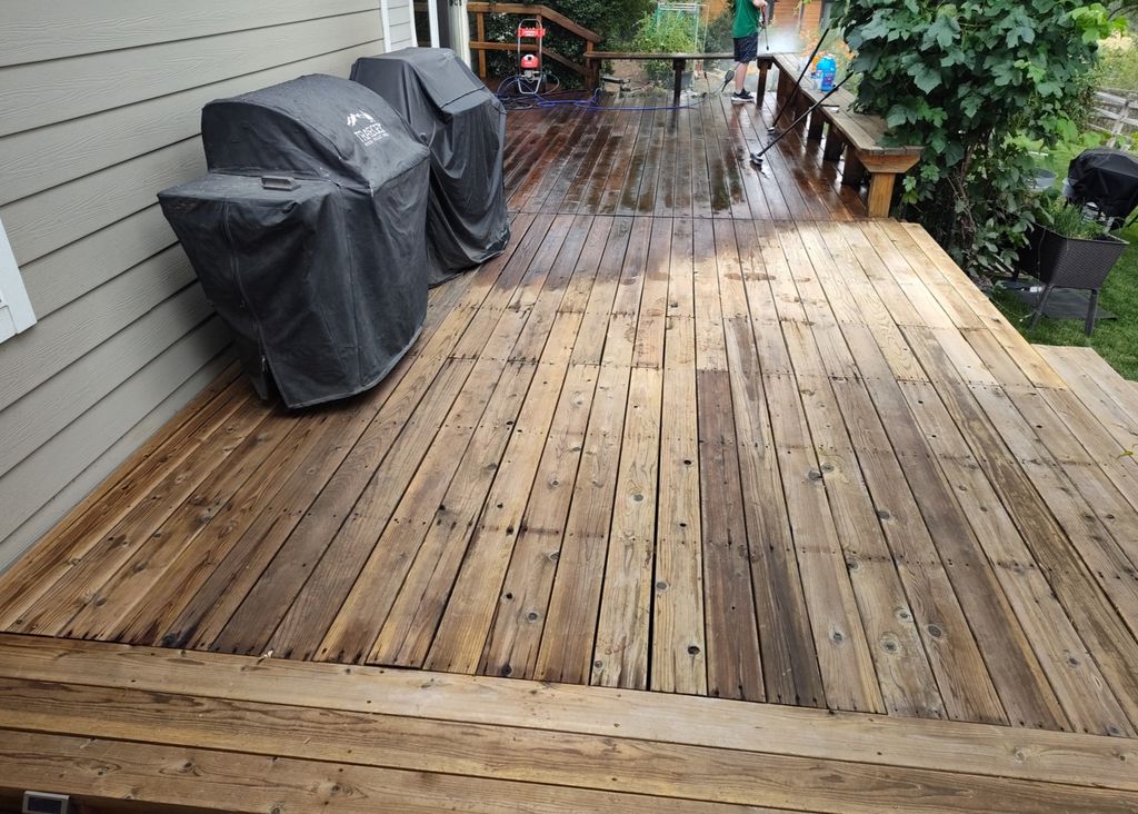 Dried Deck after being power washed and cleaned 