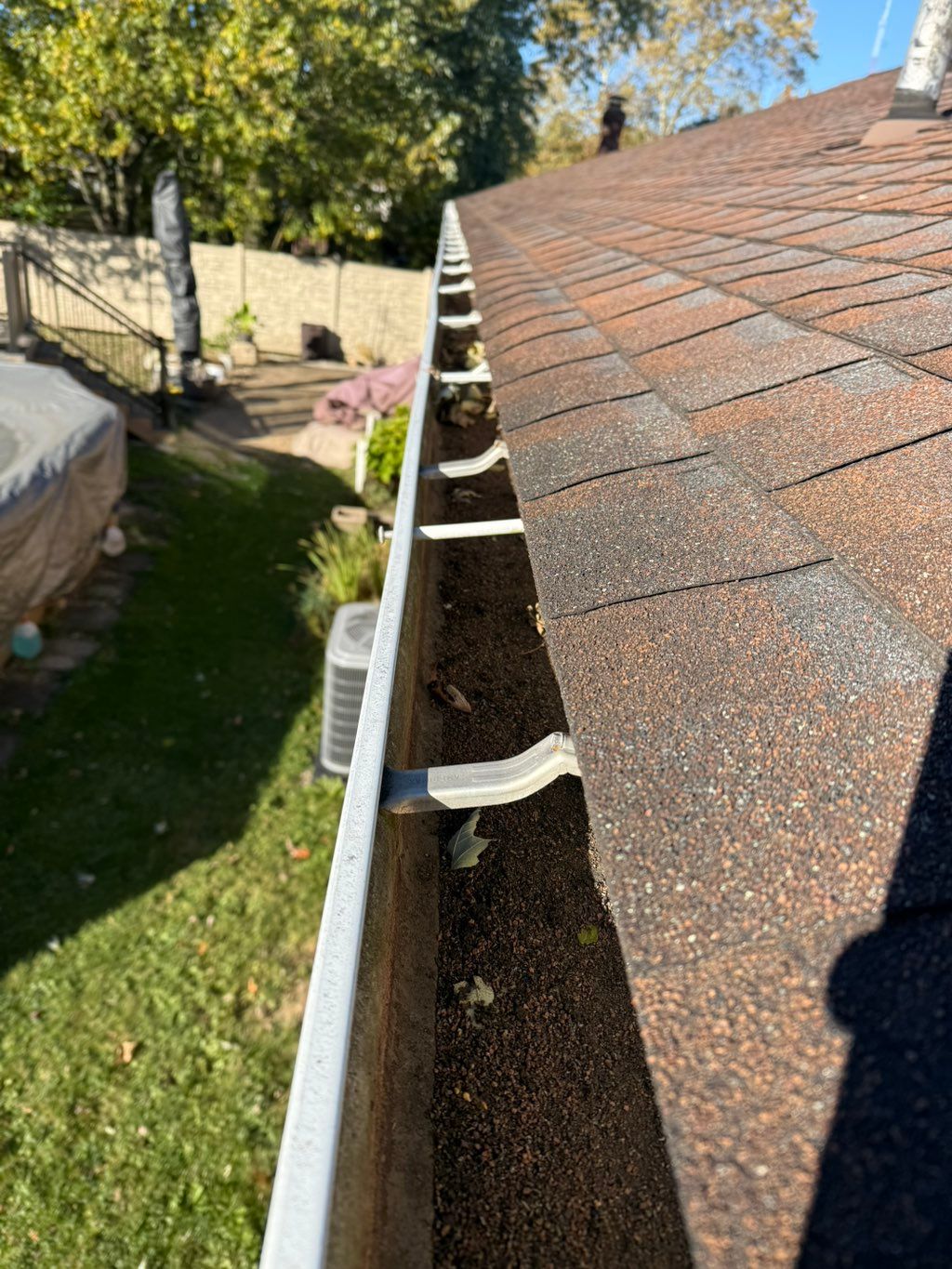 Gutter cleaning: before