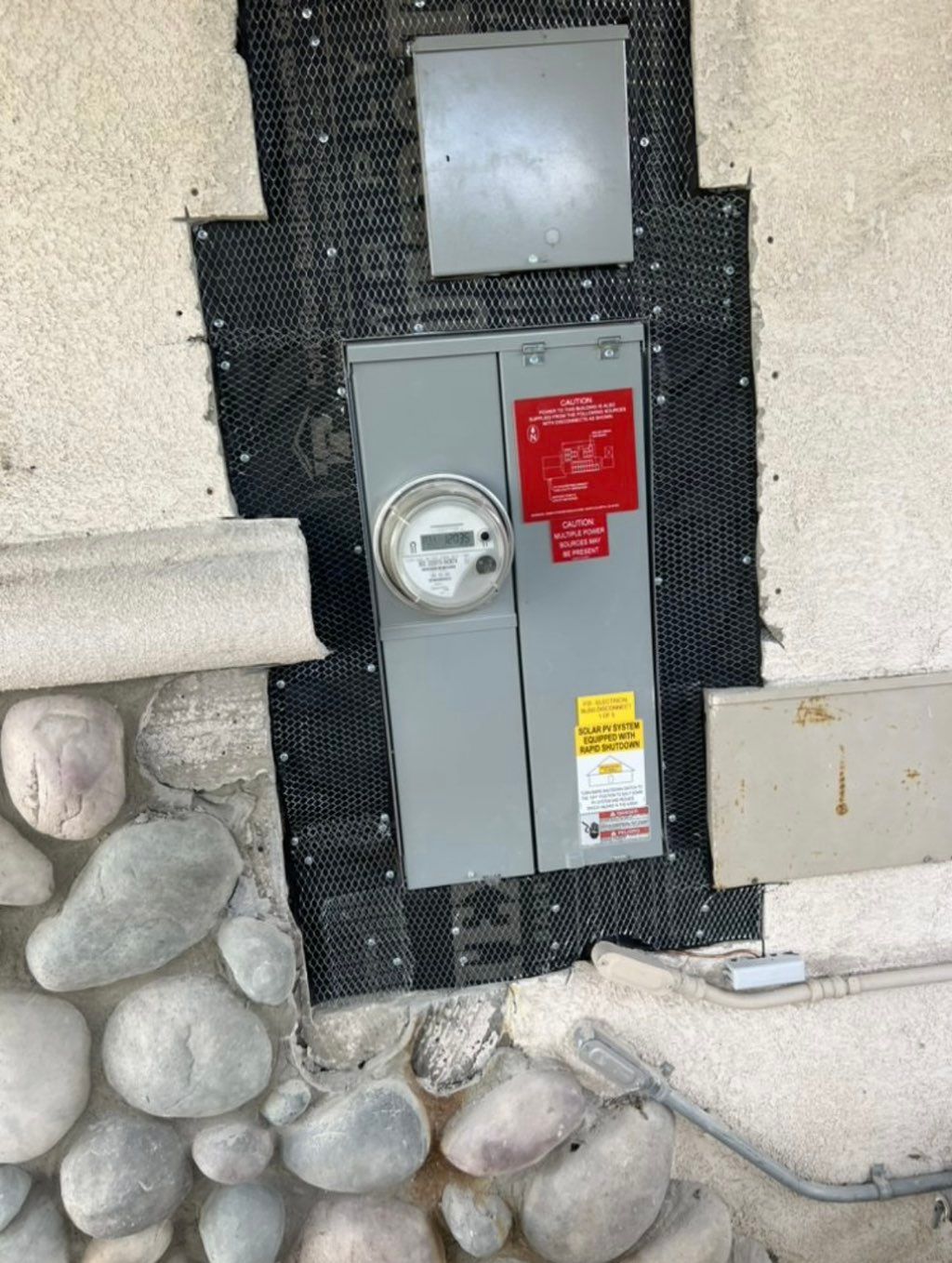 Repaired this stucco wall for a solar company.