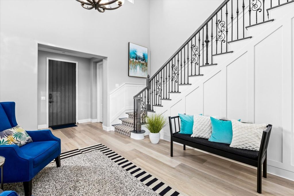 Entry/foyer work included LVP flooring, accent wal