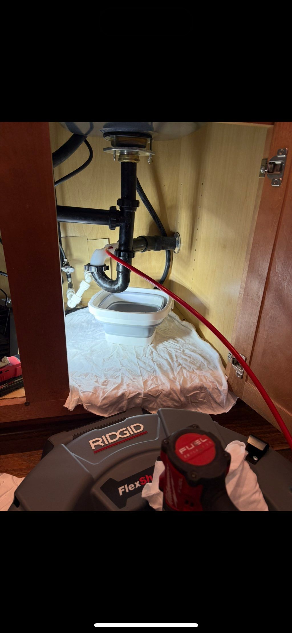 Rigid drain cleaner in action! 
