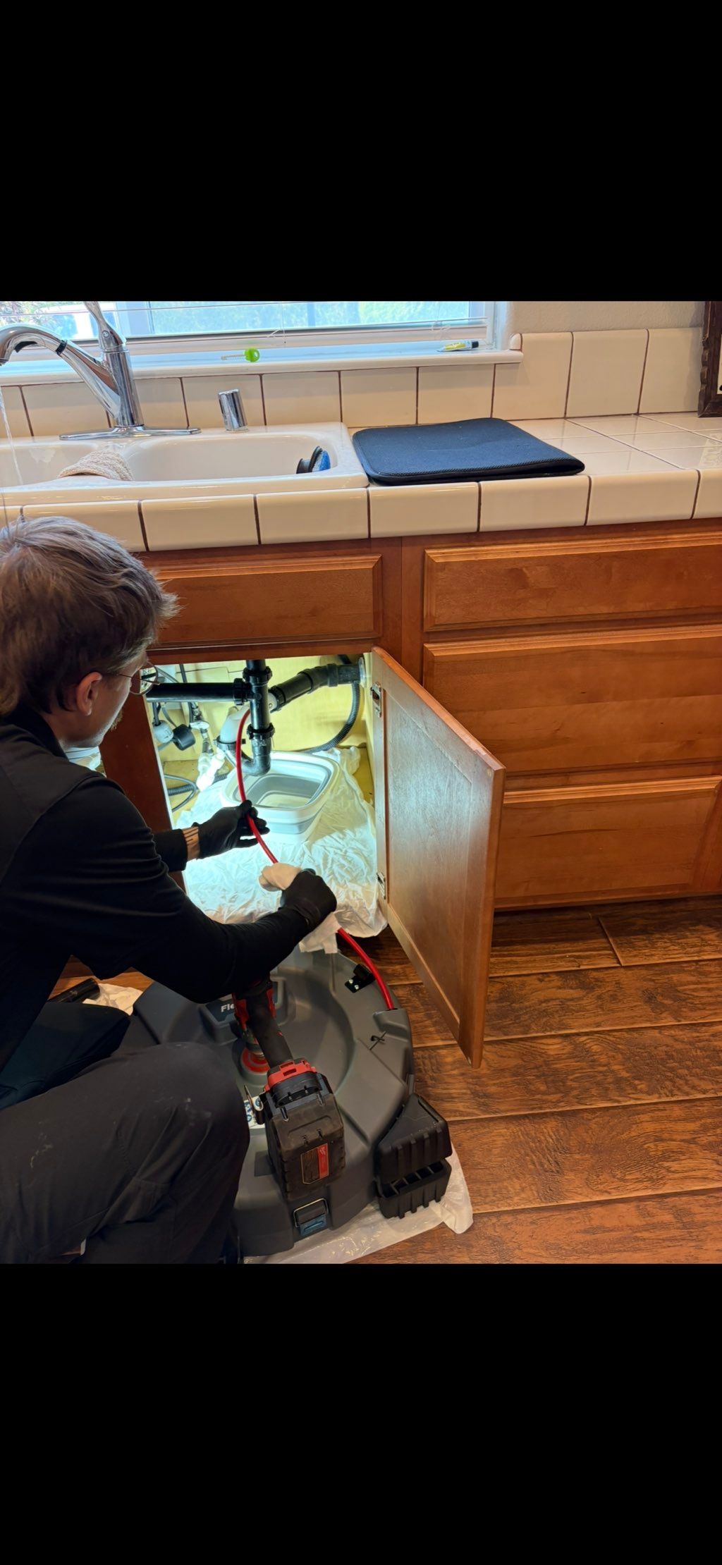 Clearing a backed up kitchen sink
