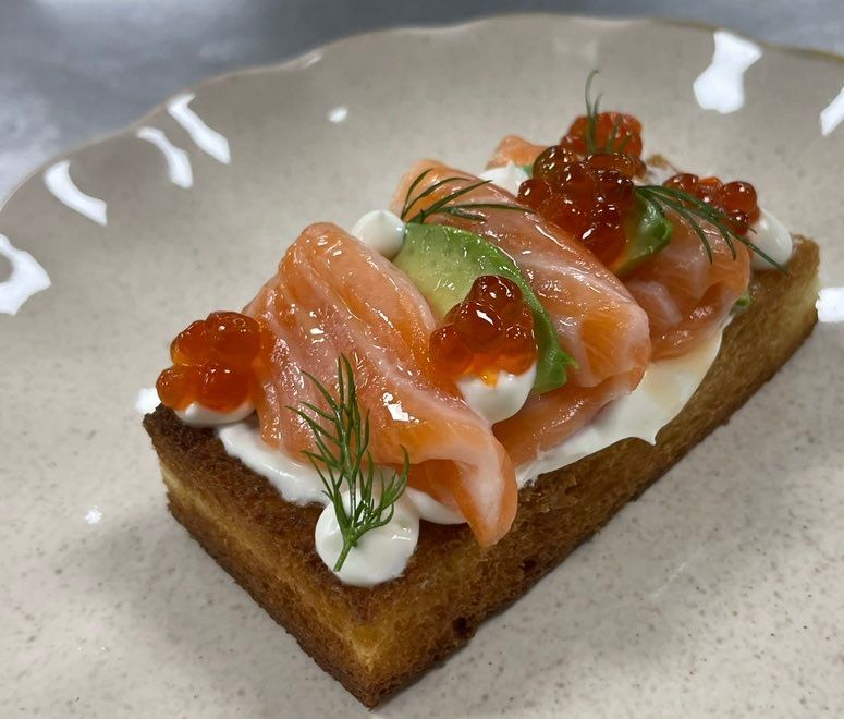 Salmon and creme toast
