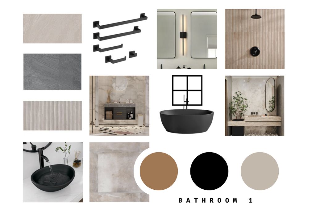 Mood board for a bathroom Reno project 