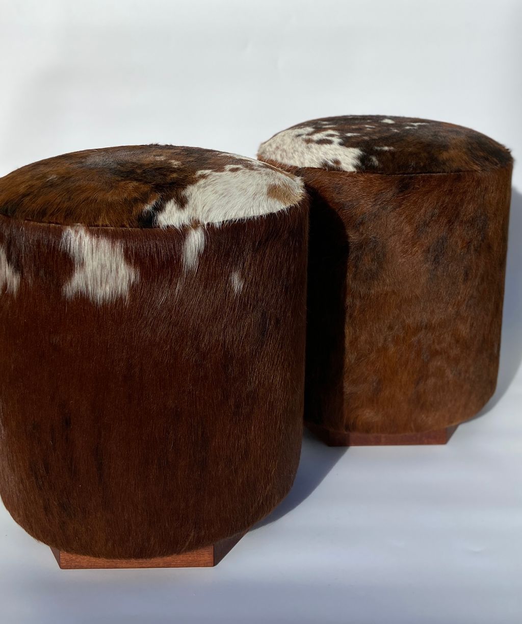 Tricolor Cowhide Ottomans