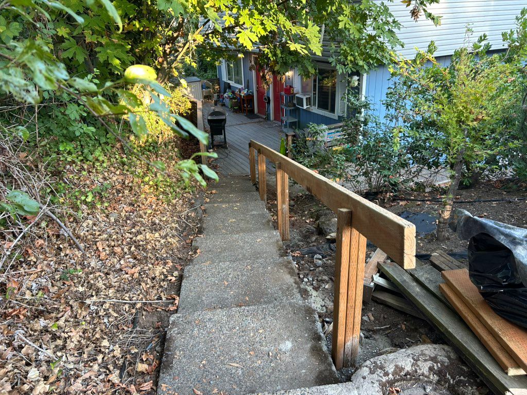 installing railings along the stairs