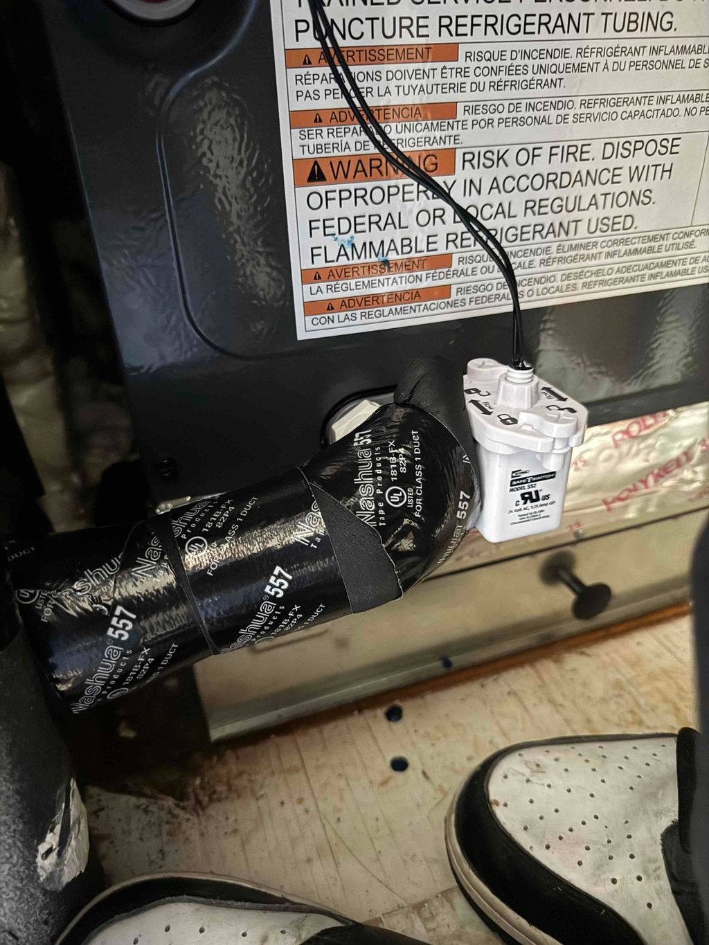 Drain line safety protection. Float switch