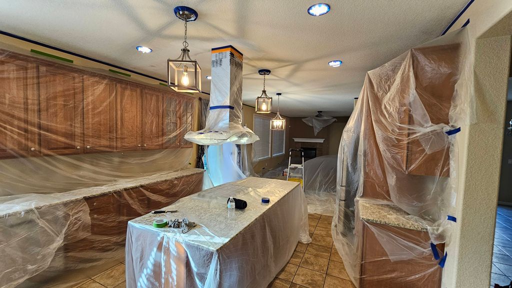 painting the ceiling in the kitchen