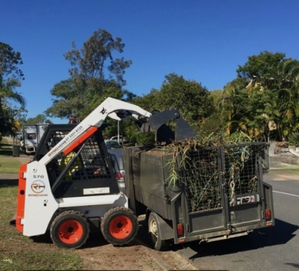 cleaning up a back yard 🔋