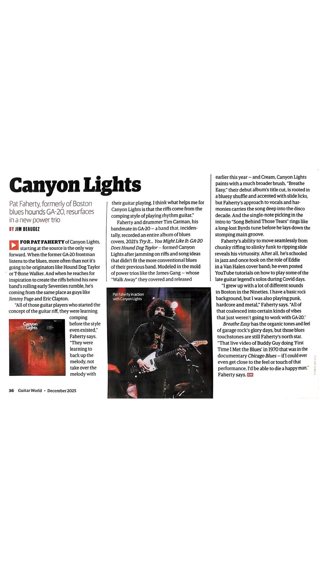 Honored to be featured in Guitar World!