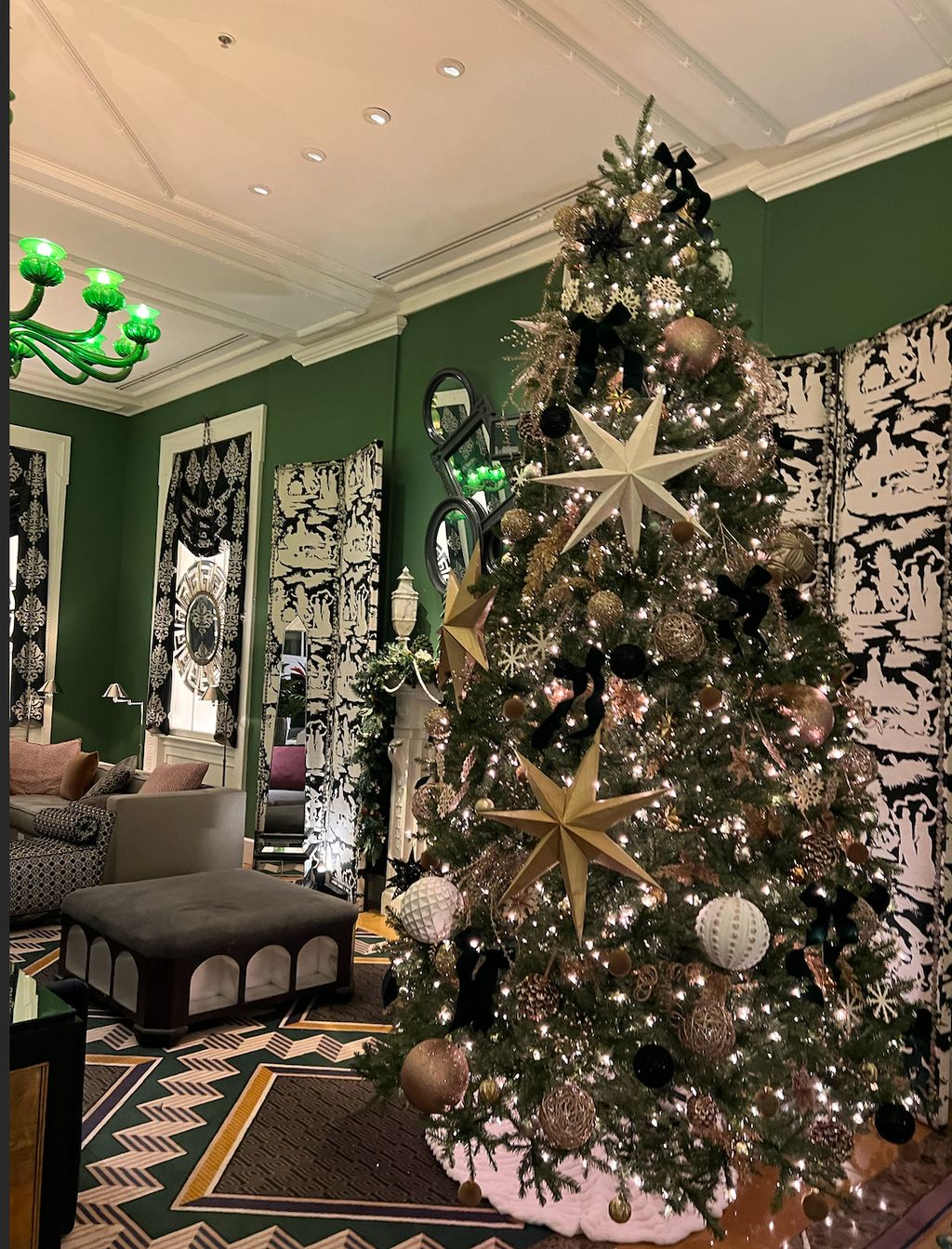 A 12ft. corporate Christmas tree for a moody yet N