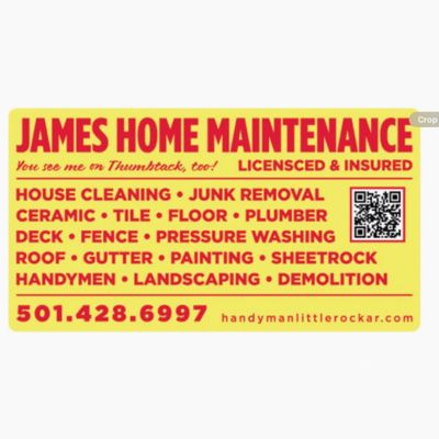 Avatar for James home maintenance; Handyman house cleaning