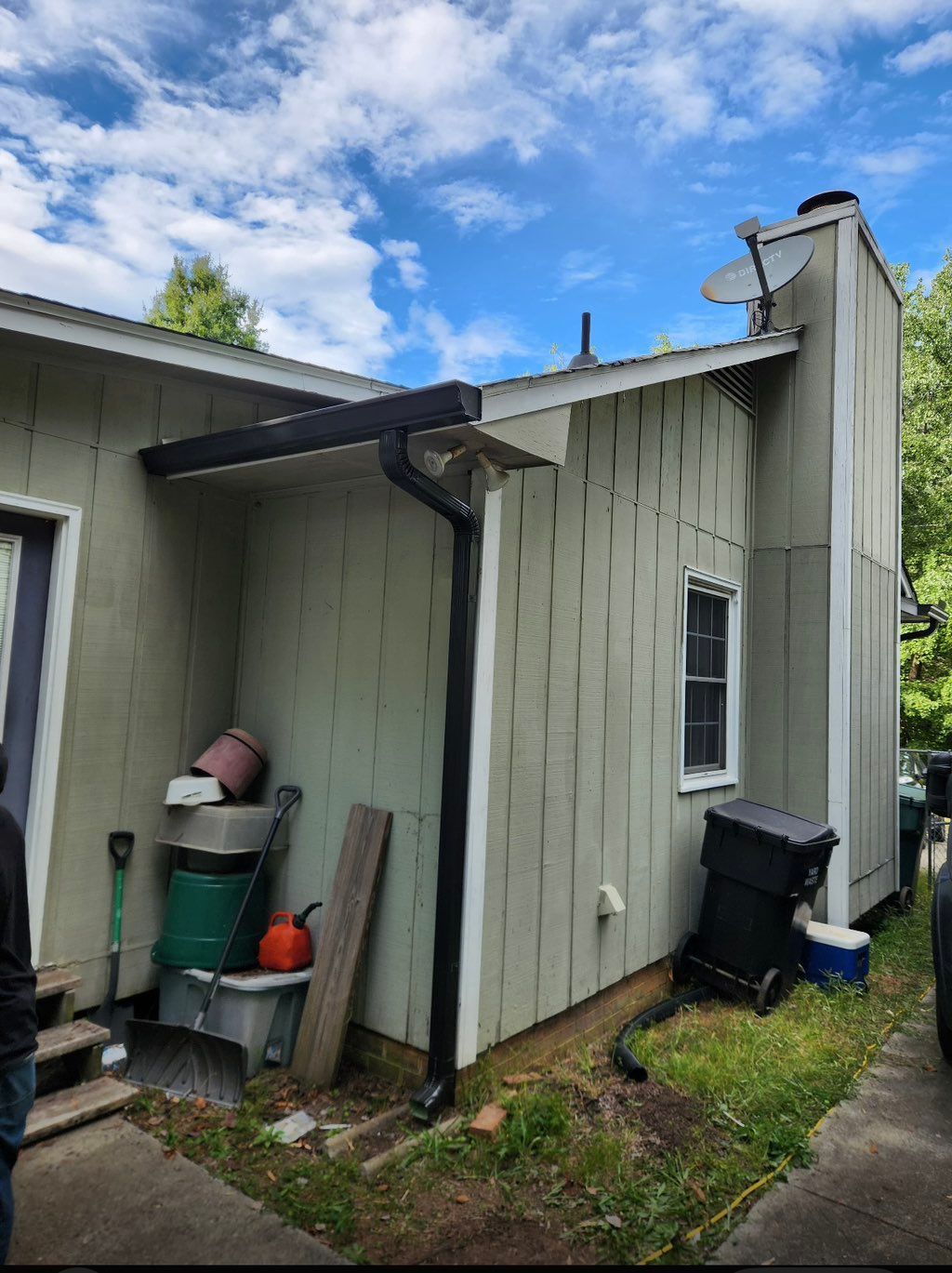 After- gutter and down spout system added 