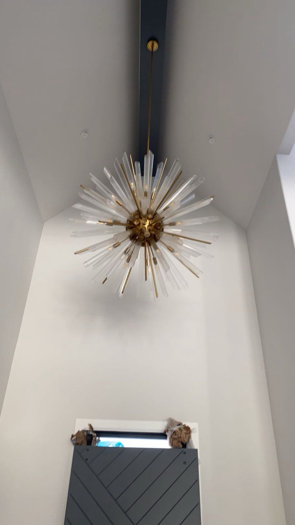 Fixture build and install on a 16’ ceiling.