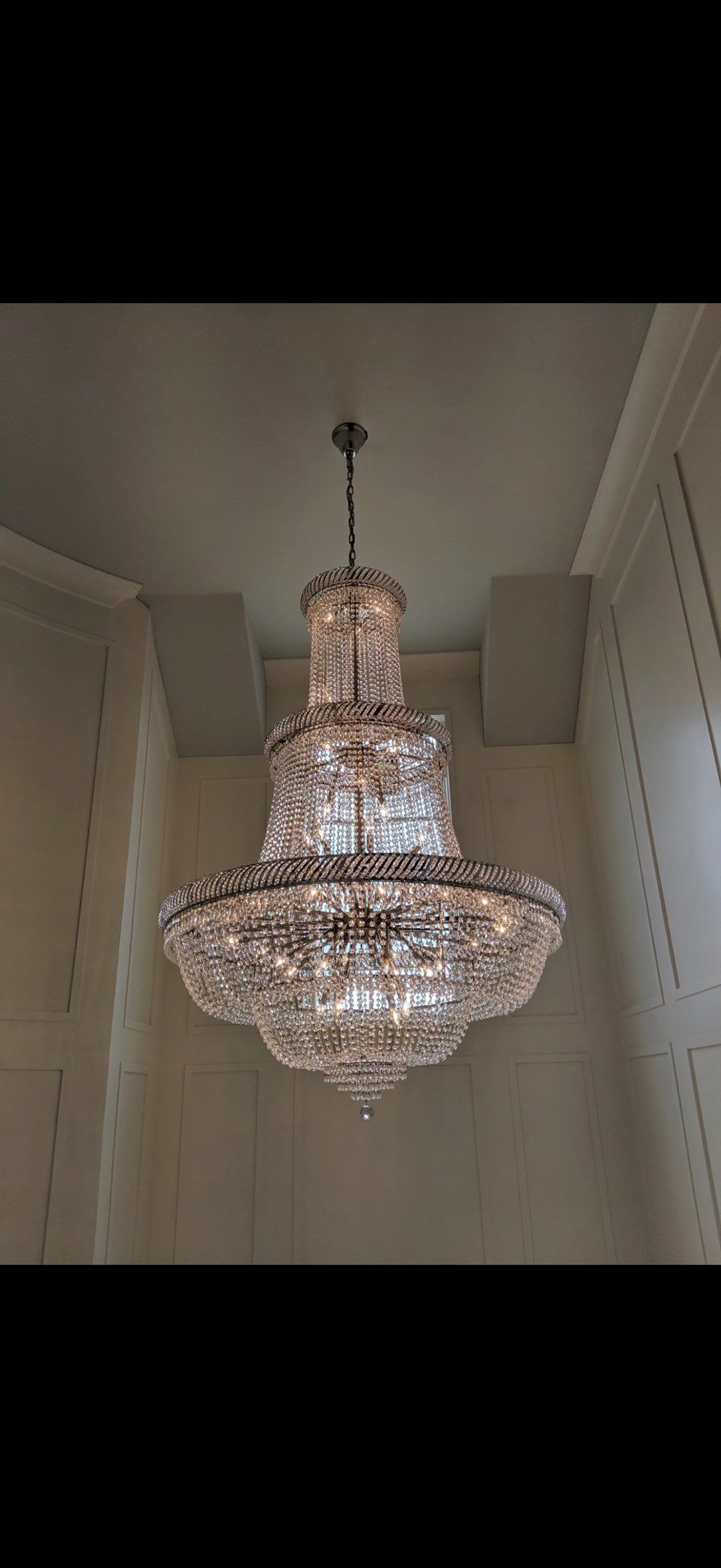 Fixture build and install on a 16’ ceiling. 