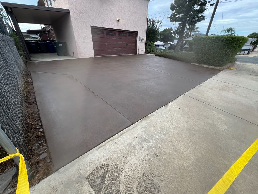 Concrete Driveway after concrete stain El Cajon, C