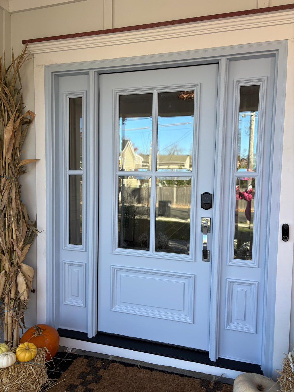 After pic of fiberglass door, we carefully remove 