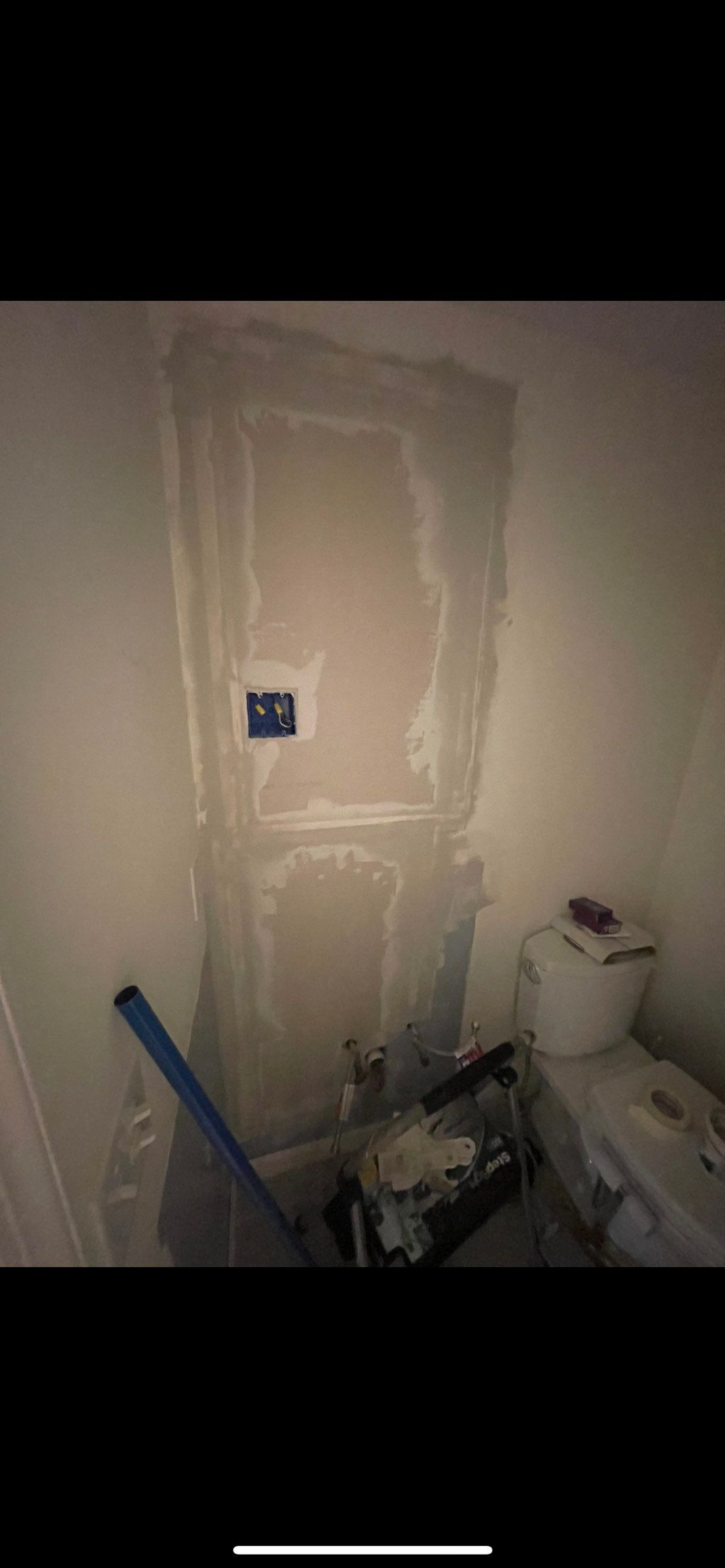 (BEFORE) dry wall after fixing venting plumbing pi