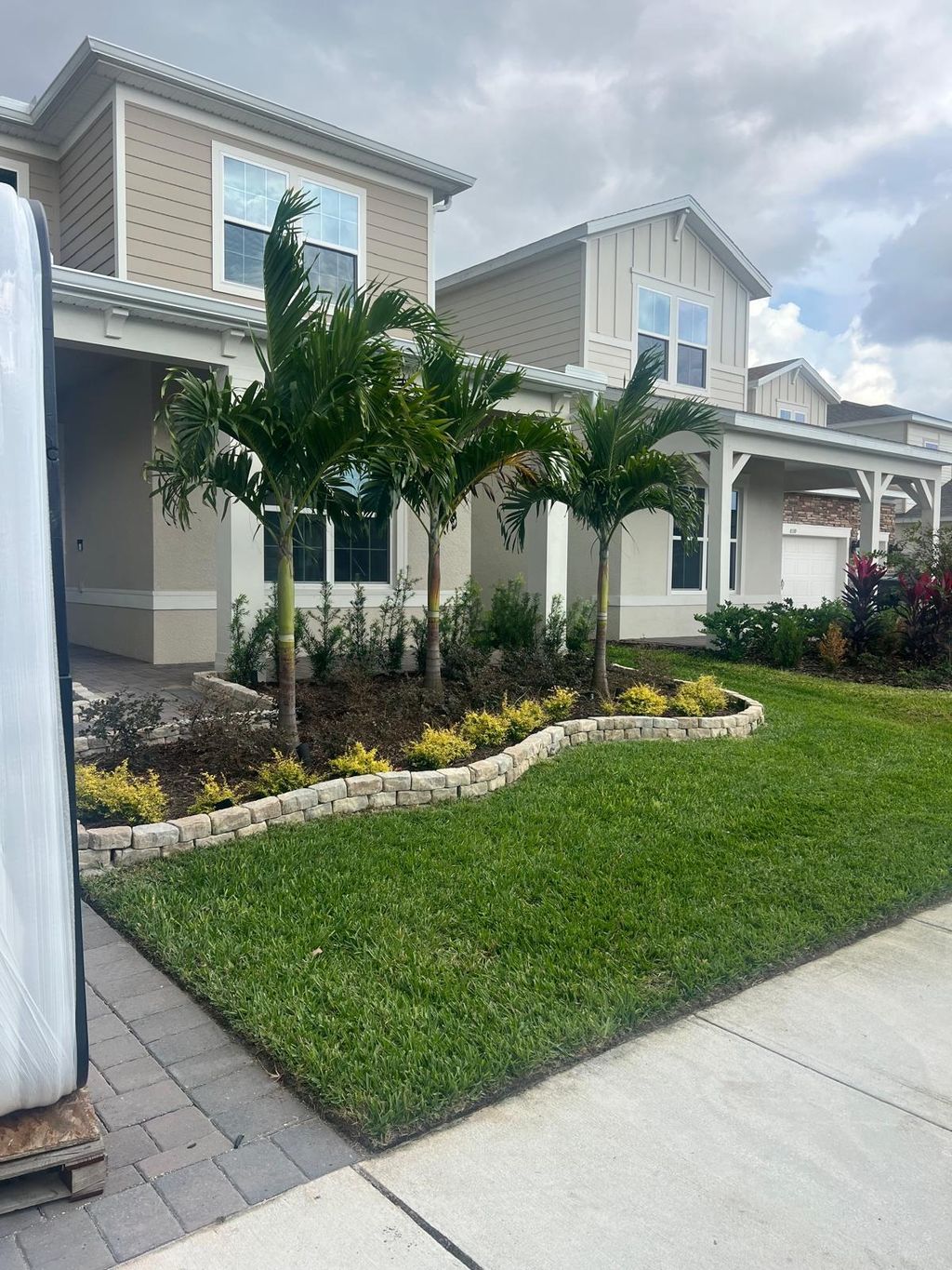 New grass was laid and landscaping was done 