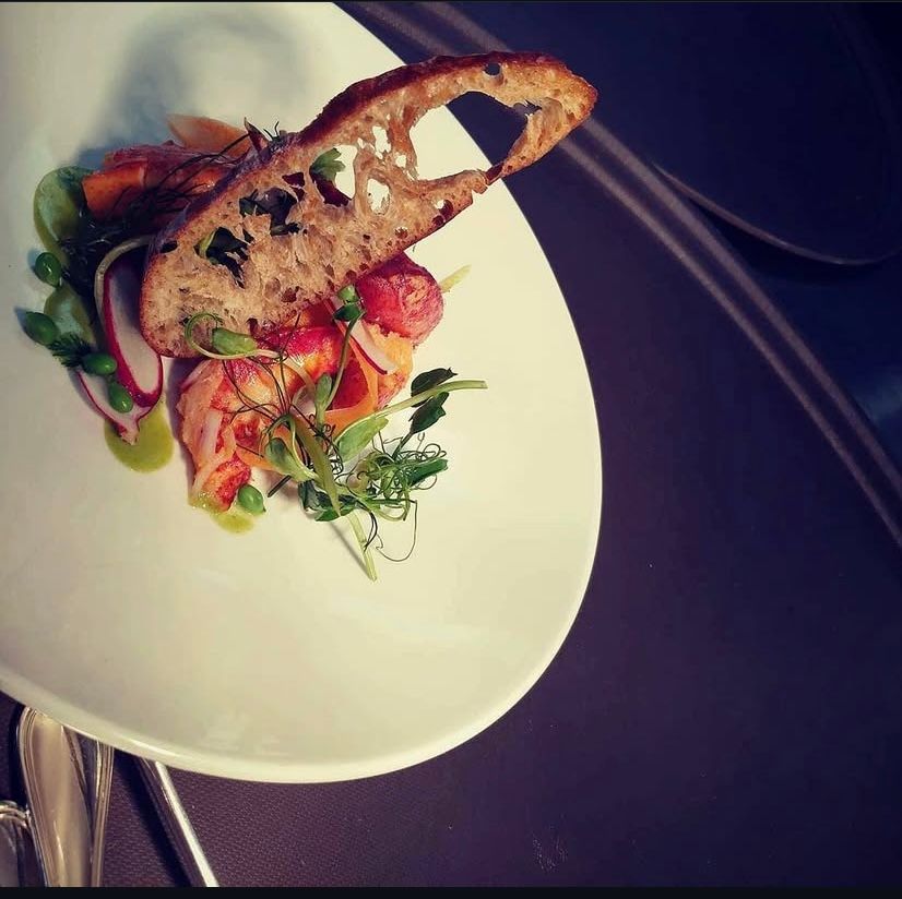 Saffron Poached Lobster/ Yuzu Vin/ Fresh Micro Sal