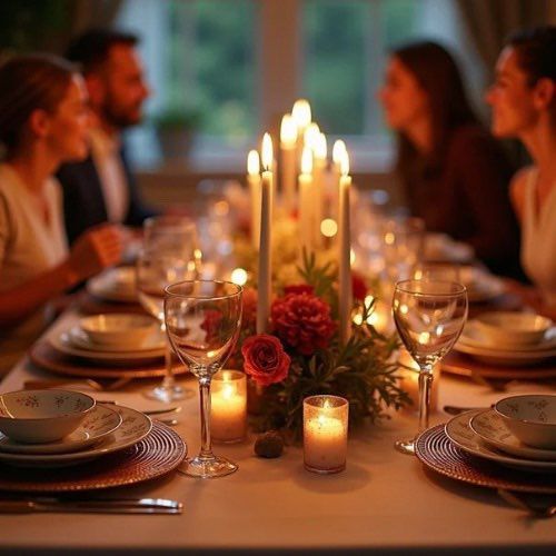 Elegant tablescape curated for a  five course imme
