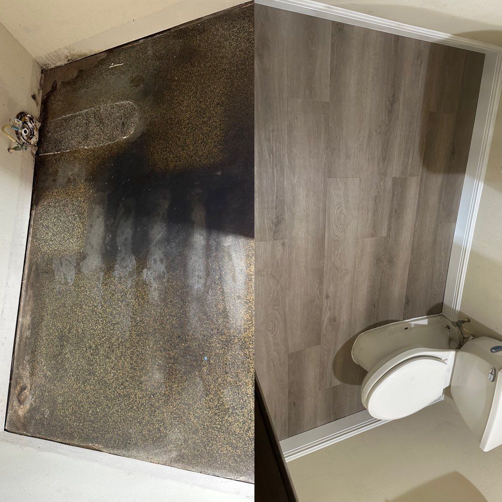 Before and after on a clients bathroom. 