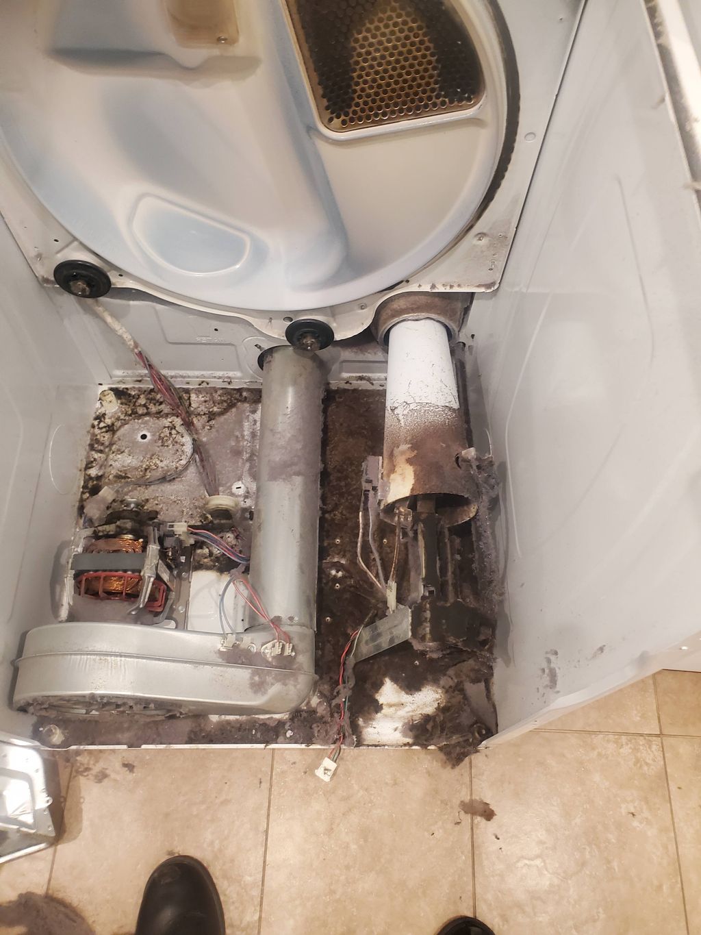 before cleaned after dryer fire 