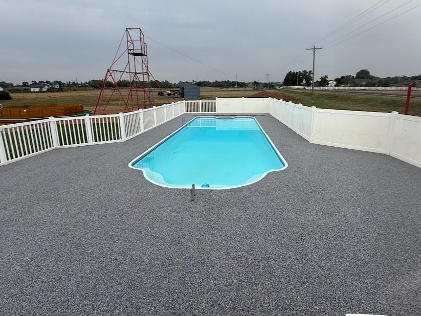 This pool deck was completely resurfaced with Vuba