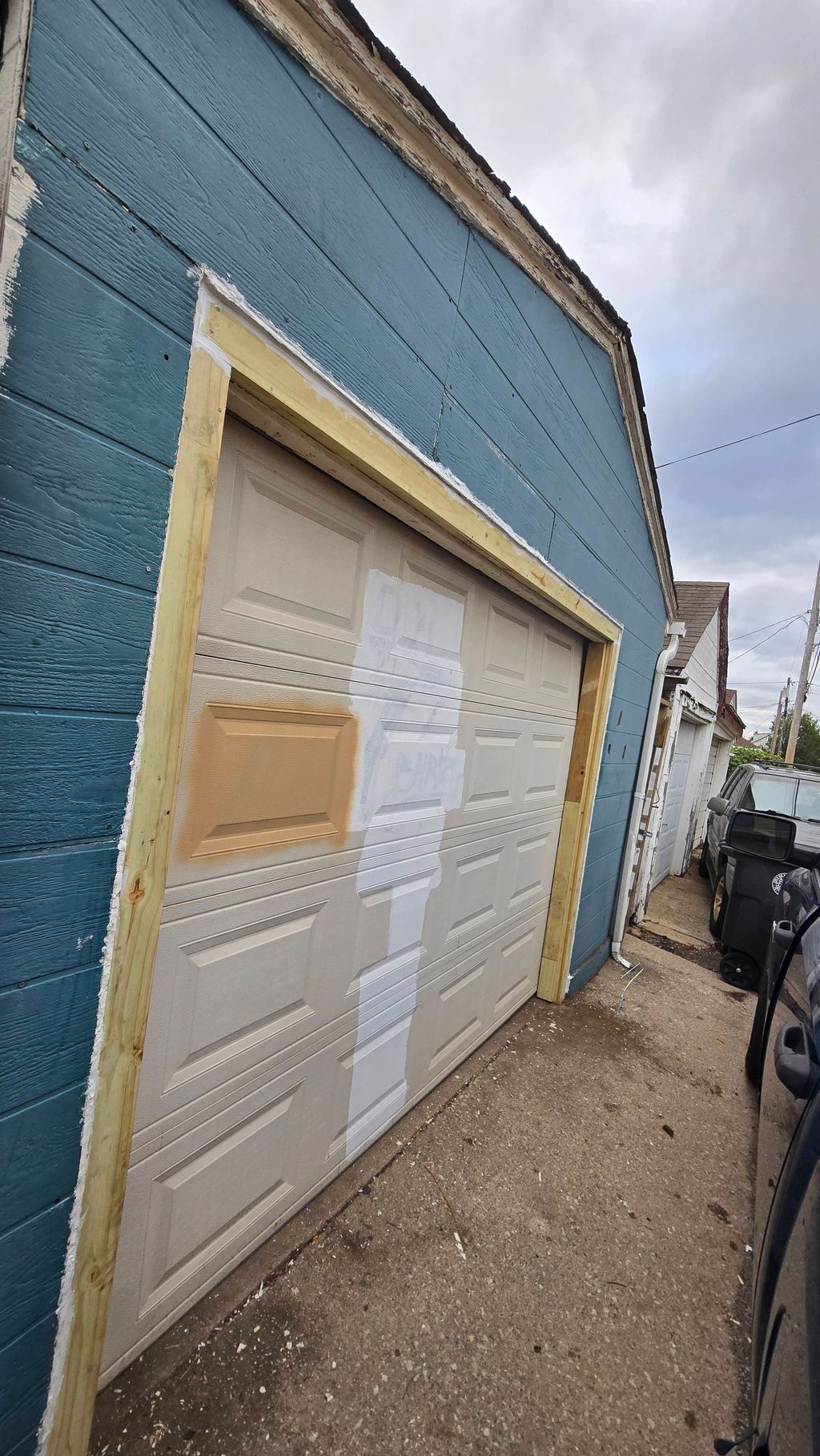 Replaced the New Wood around the garage door frame