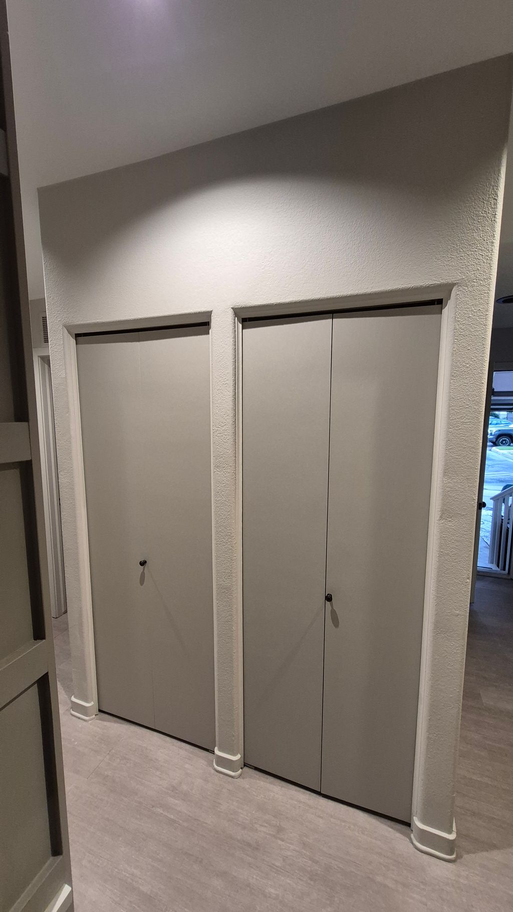 Painted closet doors and wall