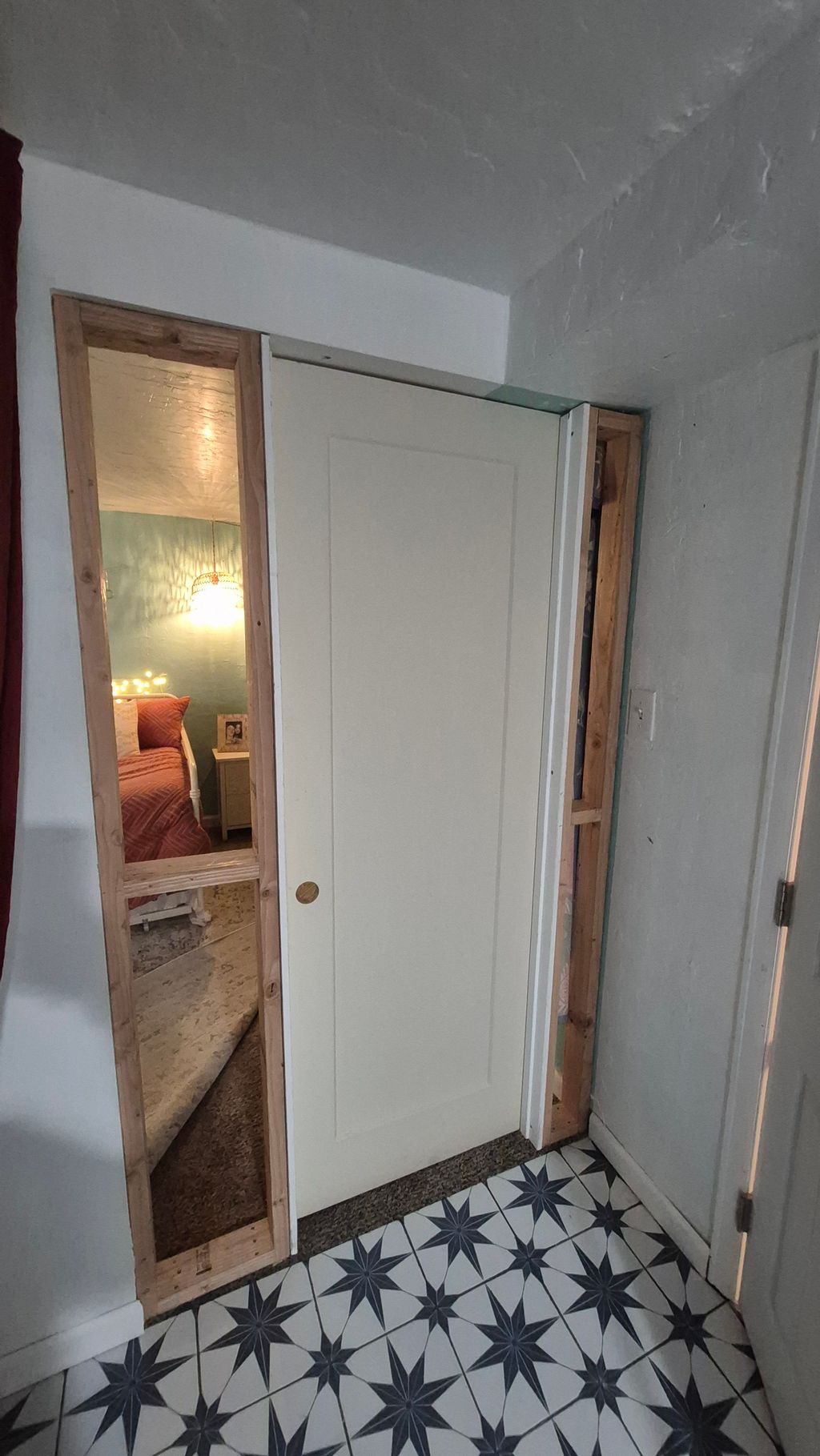 New partition wall and door installation