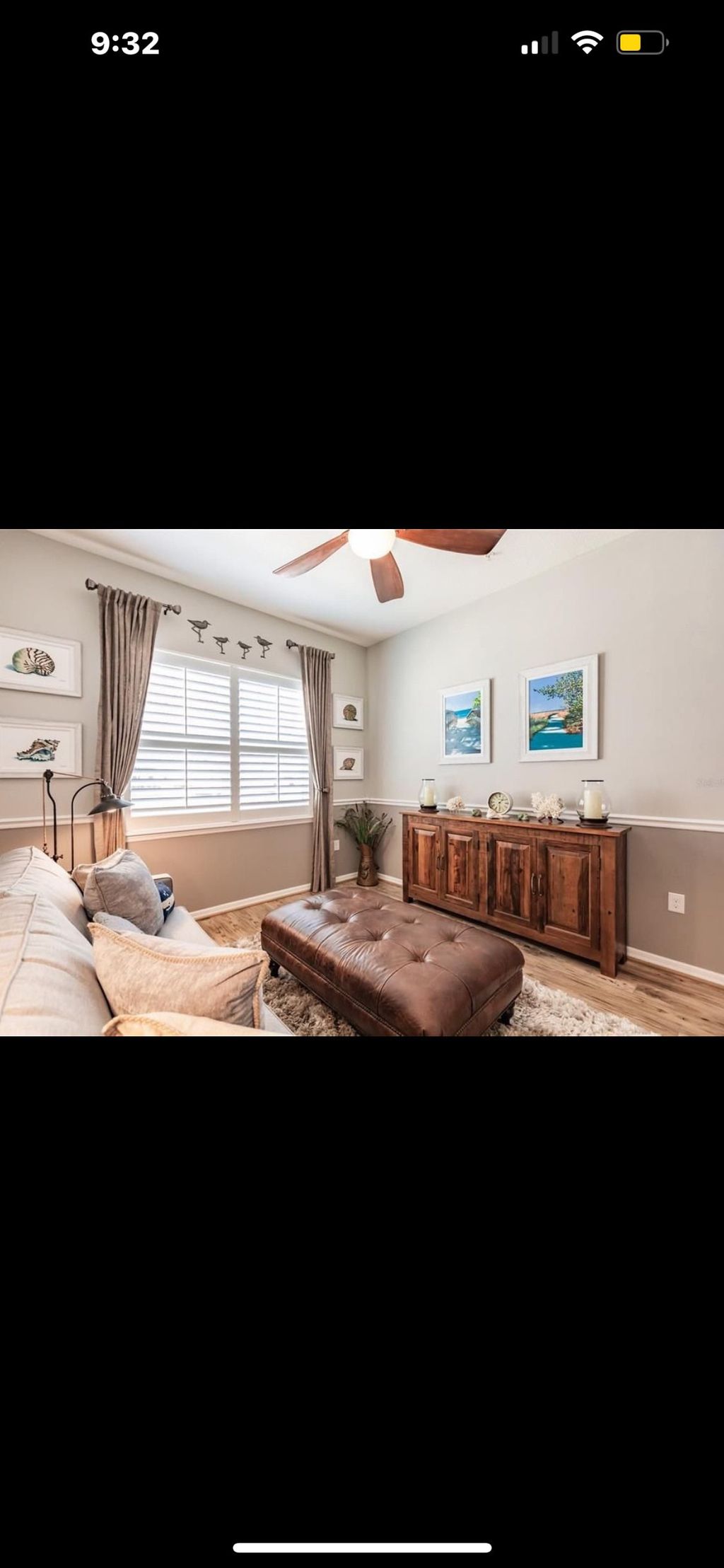 Interior with chair railing installed 