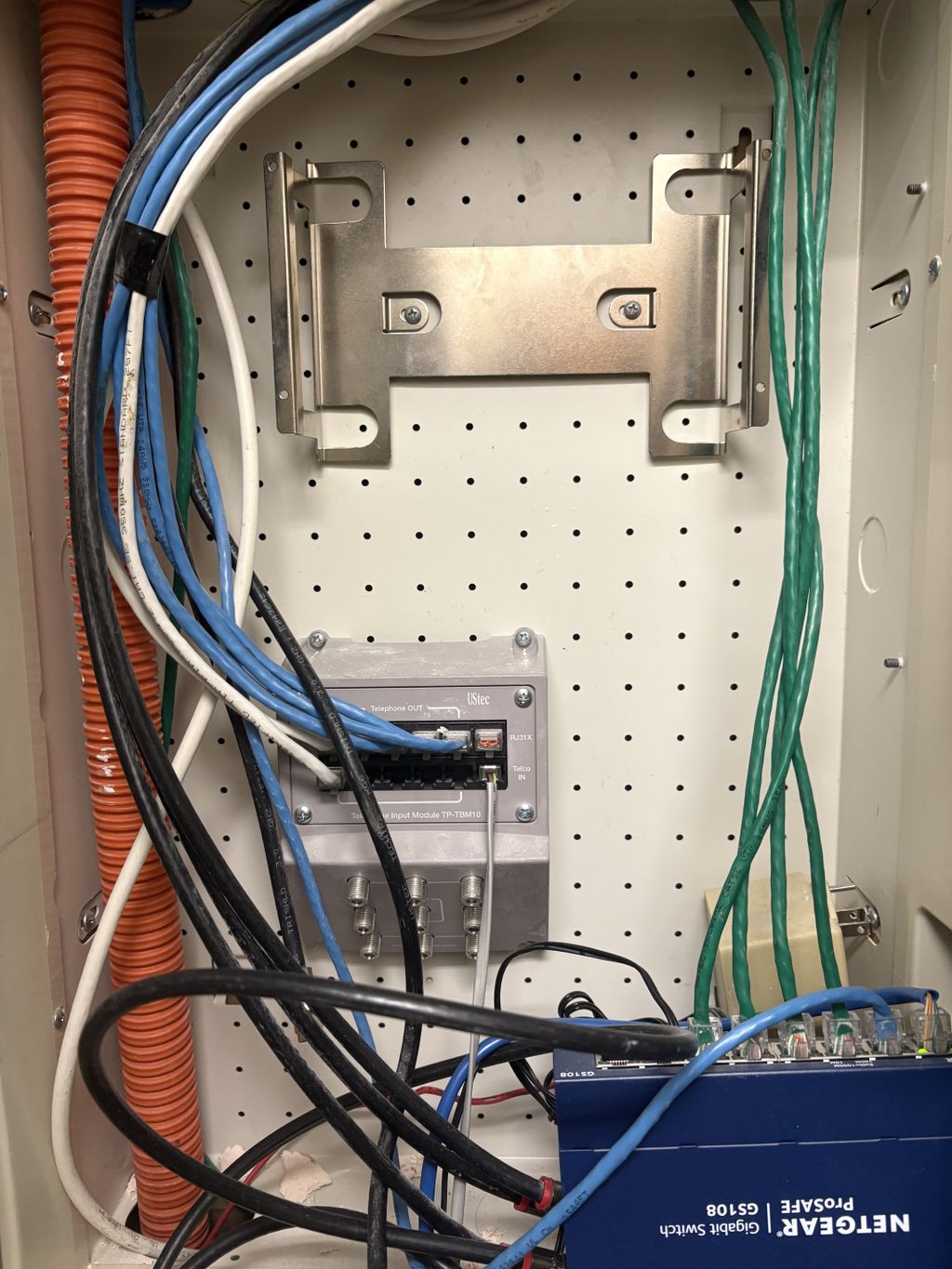 This modem was dangling by a literal telephone wir