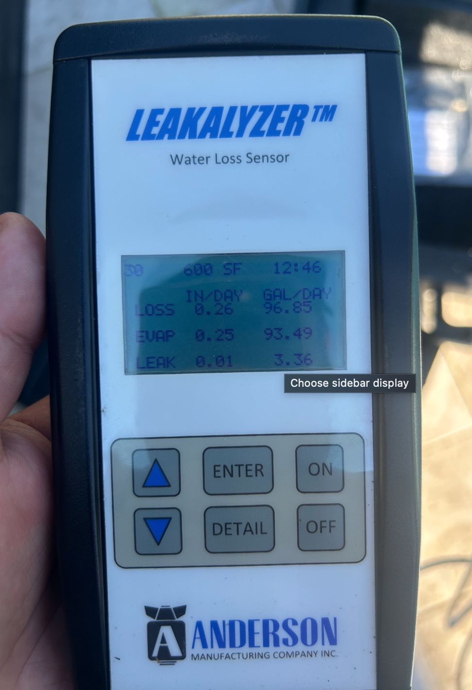 Real-time water loss test