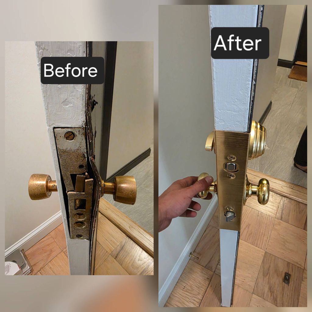 Restored a badly damaged door and upgraded the loc