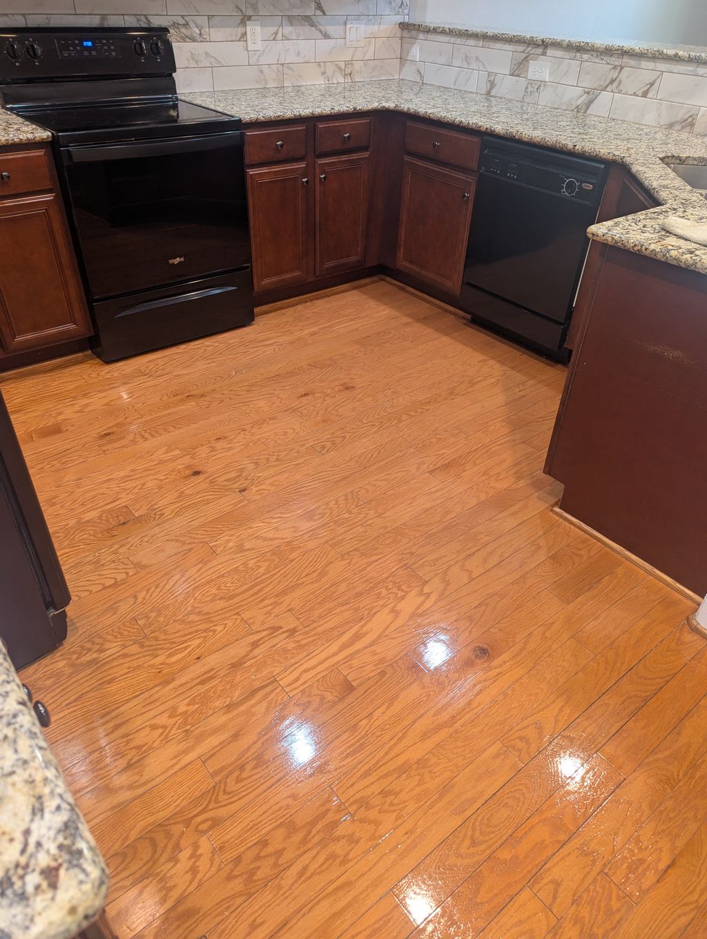 Hardwood top scrub and recoat