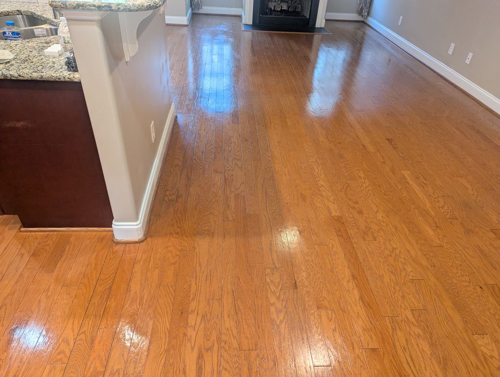 Hardwood top scrub and recoat