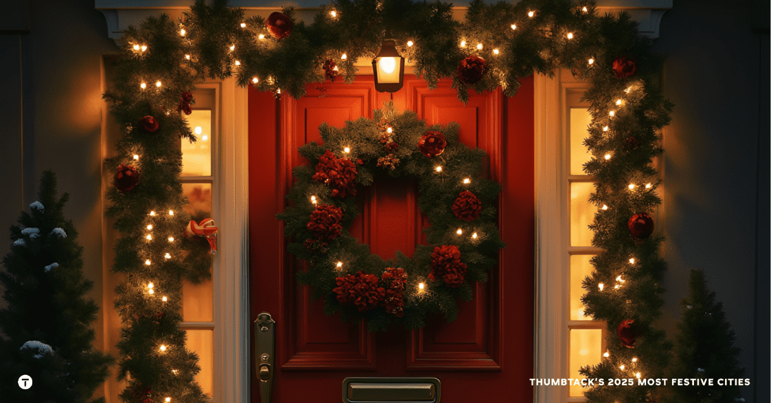 home with festive lighting