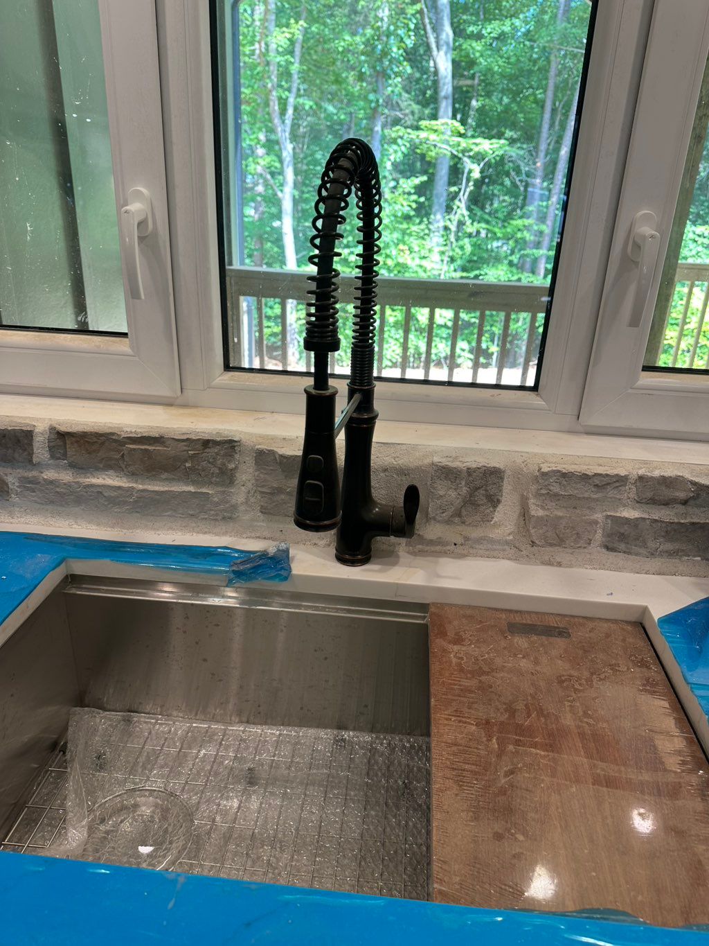 “Installed a new kitchen faucet and connected hot/