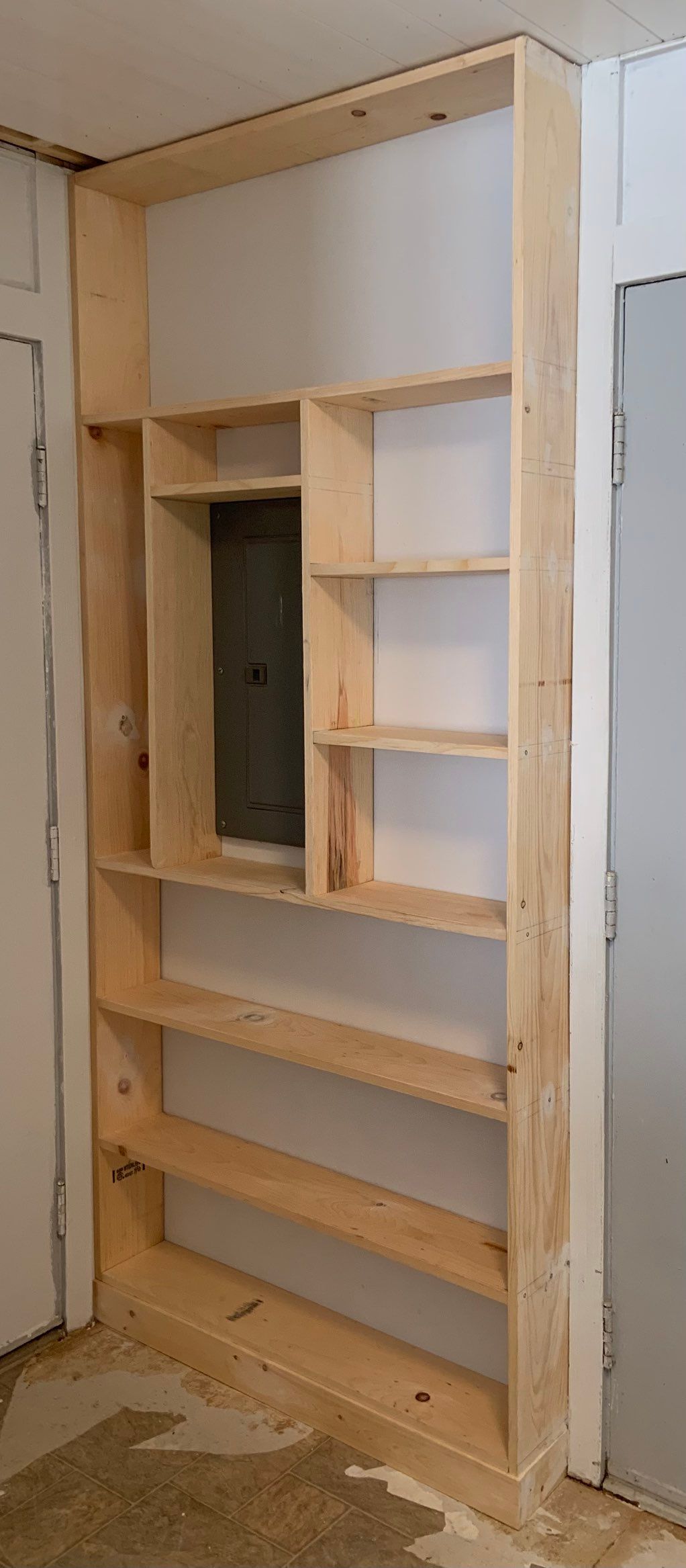 Custom built utility shelving