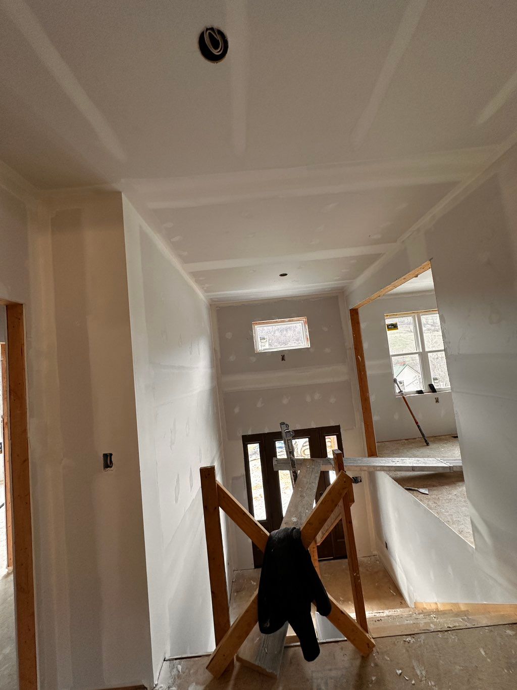 Smooth and clean drywall finish throughout the sta