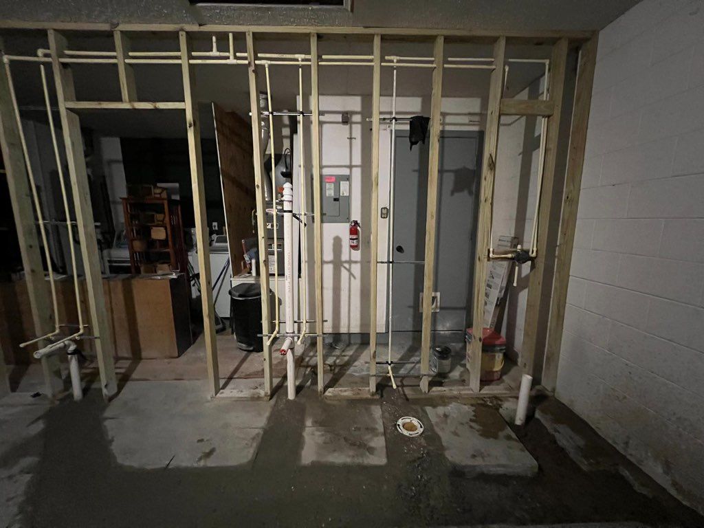 Whole new plumbing system shower, lav, and toilet 