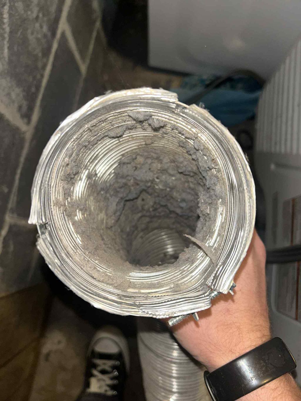 Here's a dirty dryer vent that we cleaned out in F