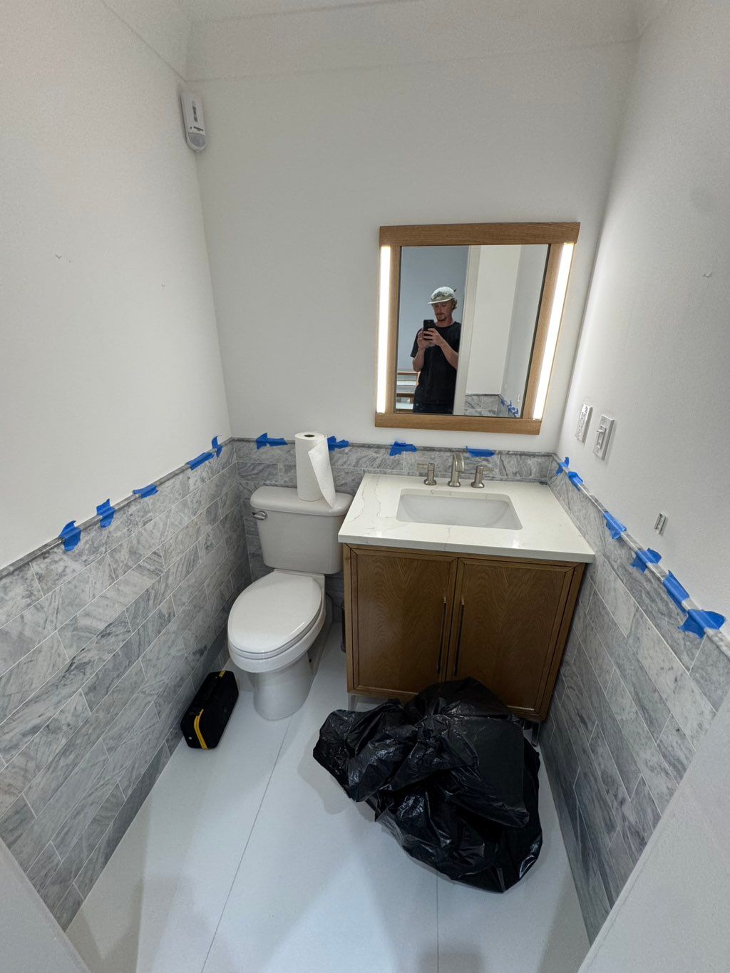 Final steps: Installed the marble trim and finishe